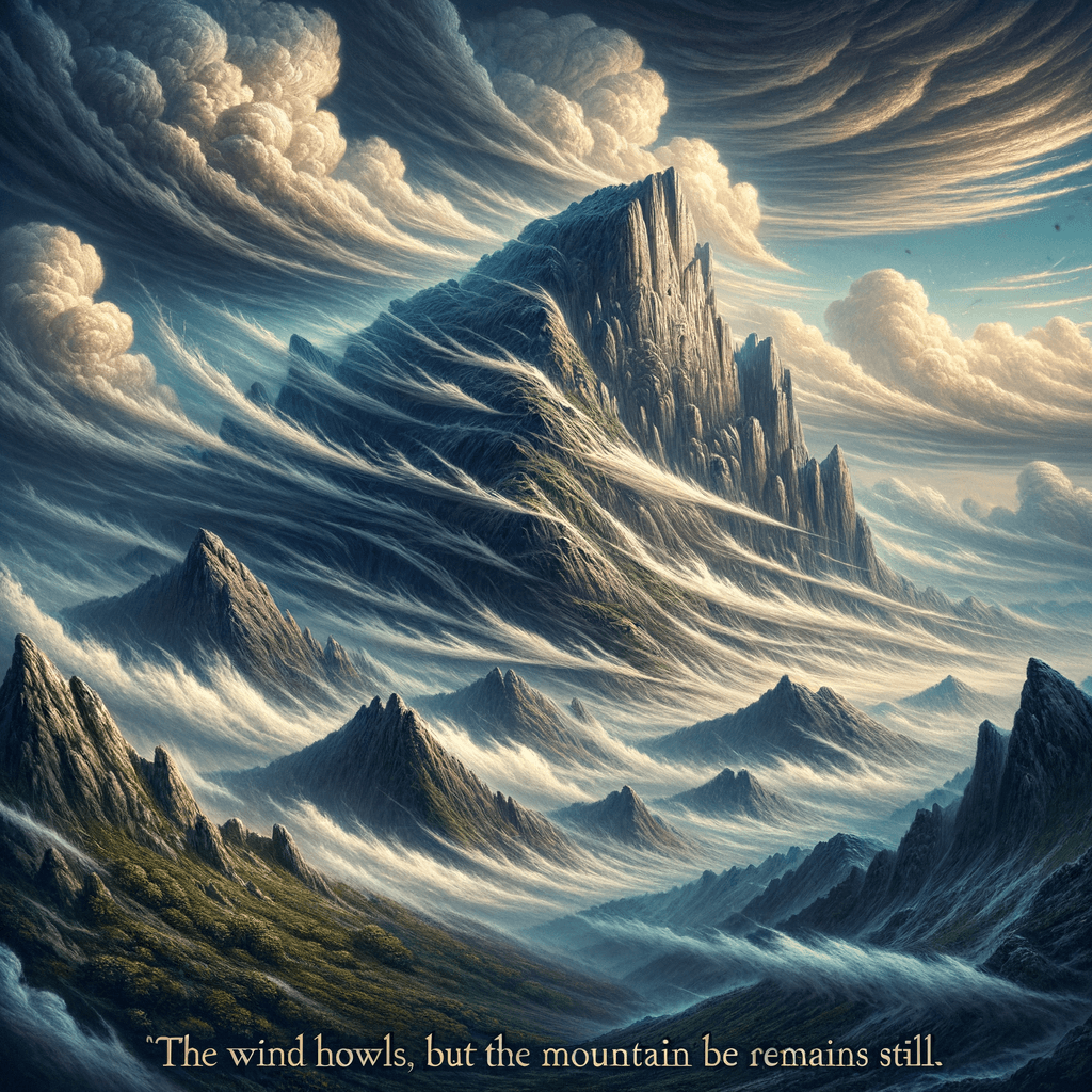 El viento aúlla, pero la montaña permanece inmóvil. - Proverbio japonés