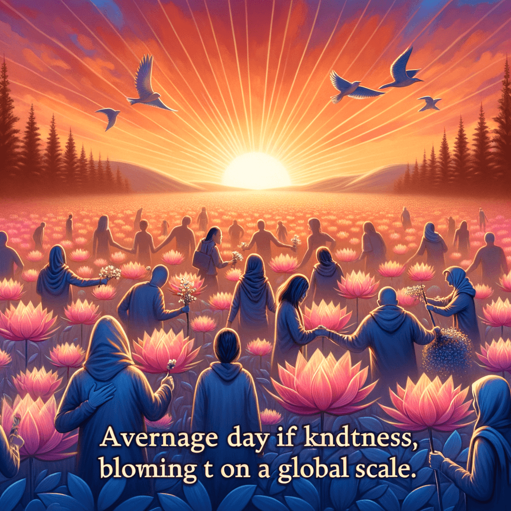 Despierta cada día con un corazón lleno de gratitud; que tus acciones sean los pétalos de bondad que florezcan en un jardín de alegría e inspiración para todos. — Desconocido, Global.