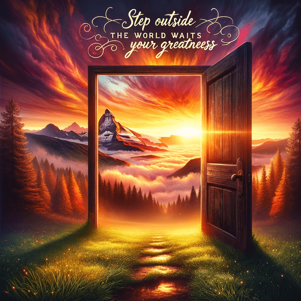 Sal afuera, el mundo espera tu grandeza. — Desconocido