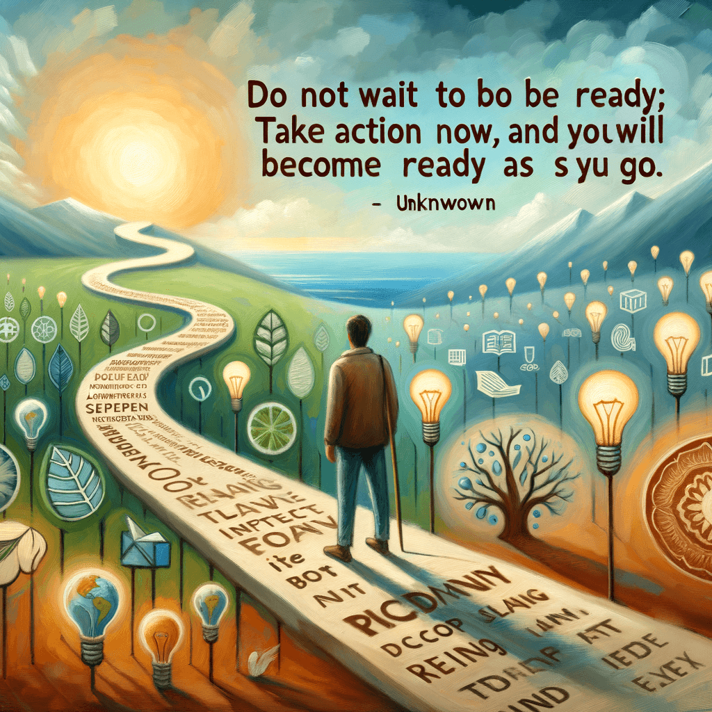 不要等待准备好;立即行动,在行动中逐渐准备好。 — 无名氏