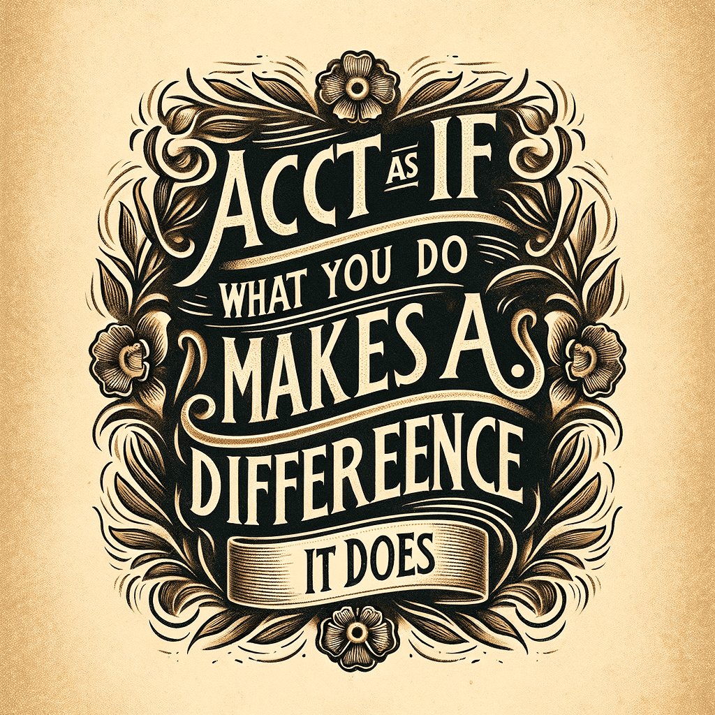 要表现得你所做的事情有重要意义。它确实有。——威廉·詹姆士