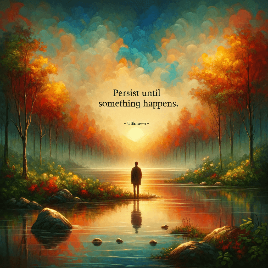 Persiste hasta que algo suceda. — Desconocido