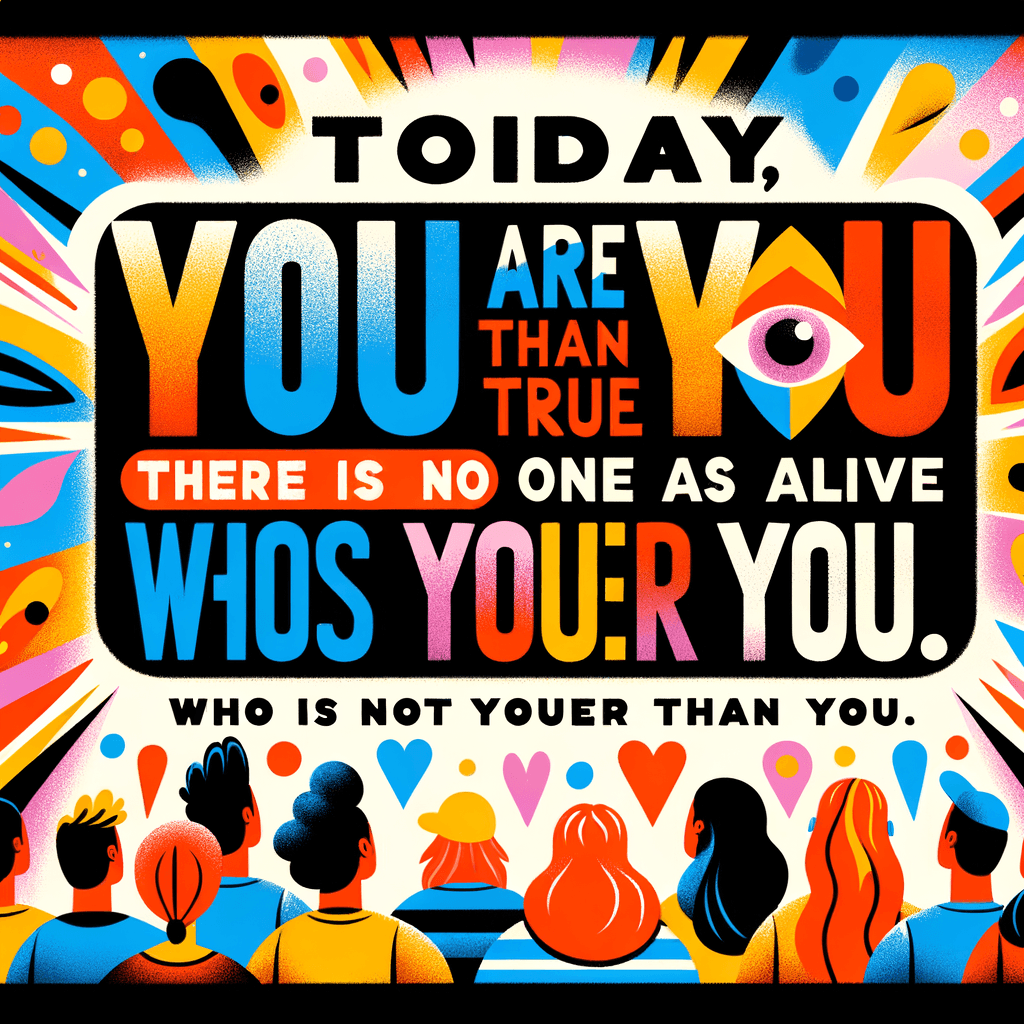 Hoy, eres tú, eso es más verdadero que lo verdadero. No hay nadie vivo que sea más tú que tú. — Dr. Seuss, Estados Unidos.
