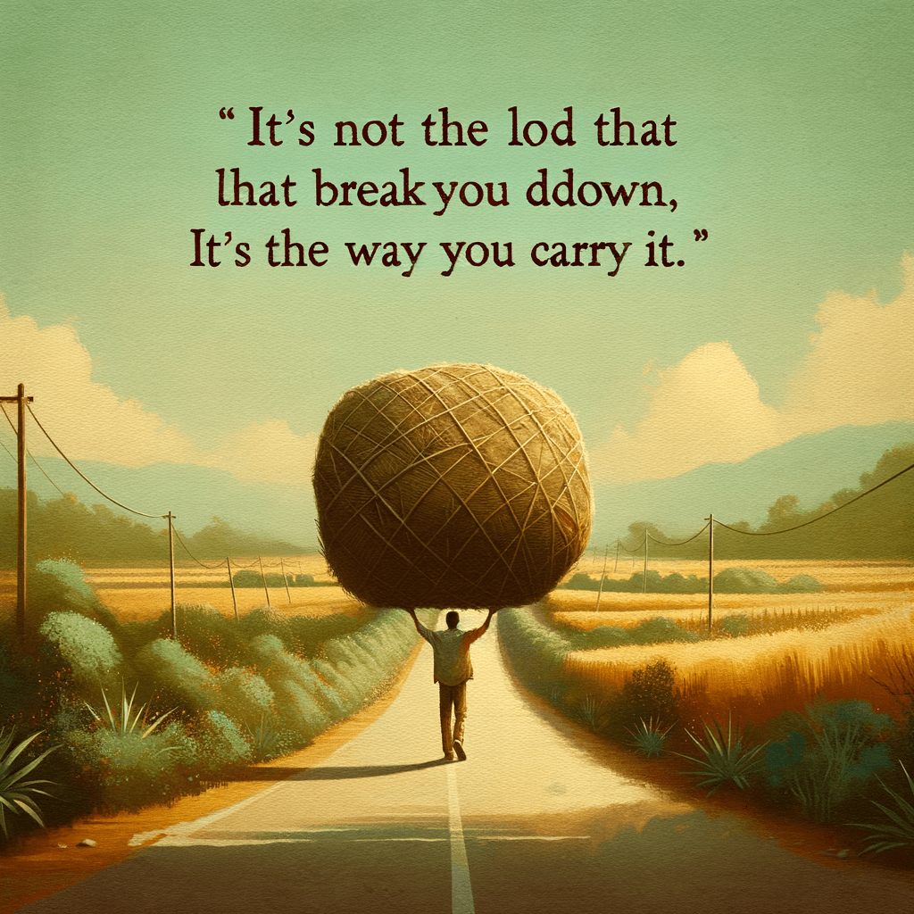 It's not the load that breaks you down, it's the way you carry it. — Lou Holtz