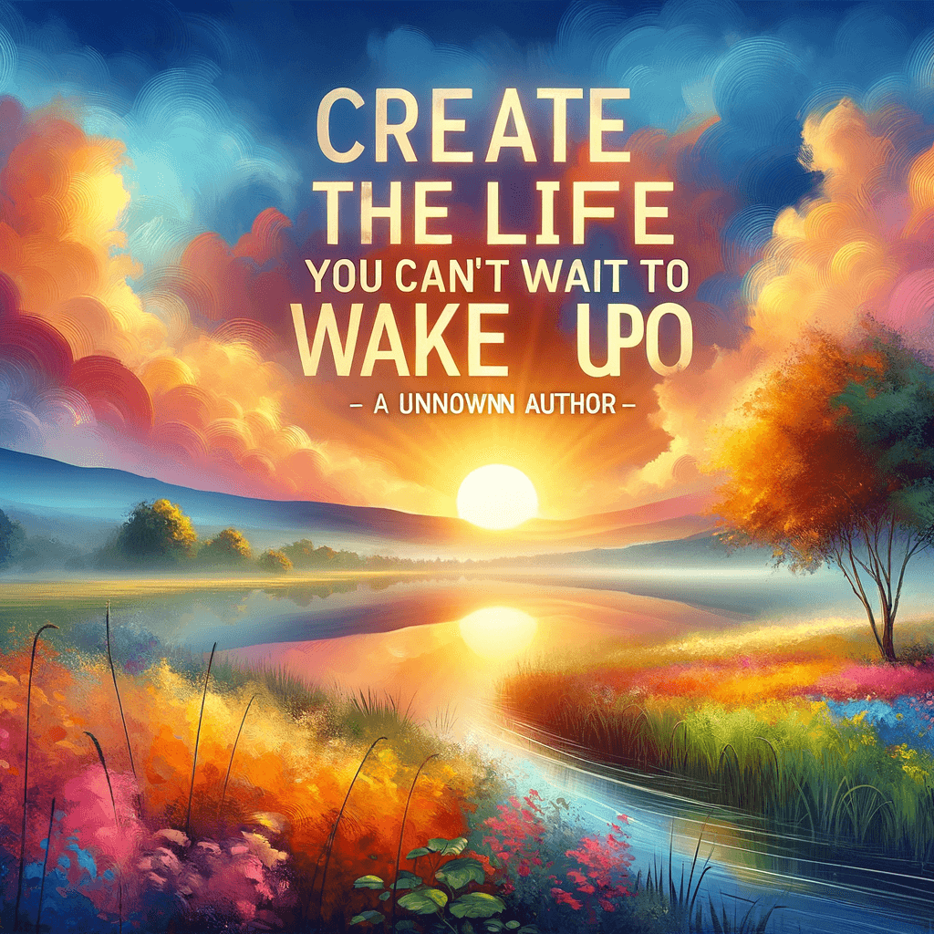 Crea la vida a la que no puedas esperar a despertar. — Desconocido