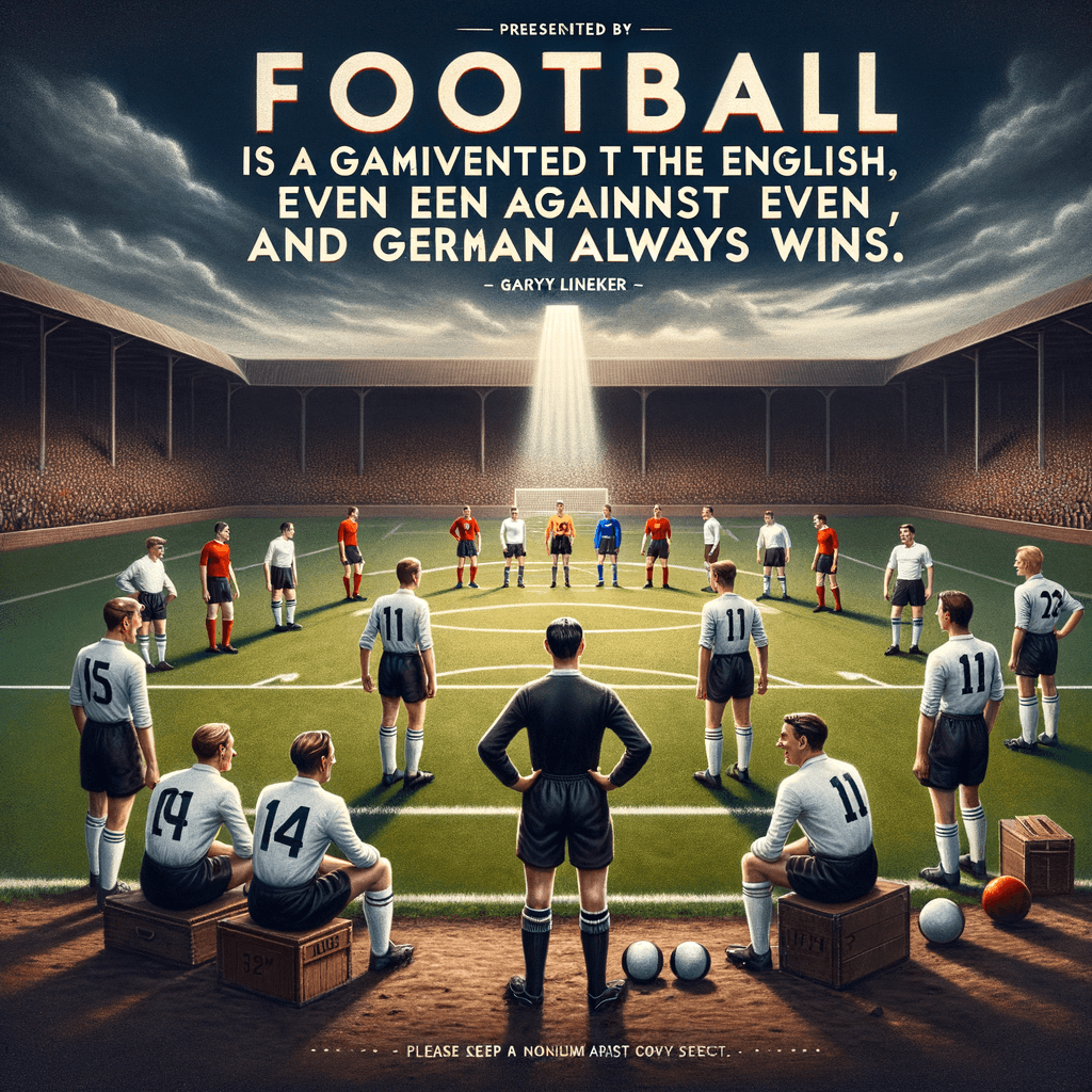 Football is a sport invented by the English, played eleven against eleven, and Germany always wins. – Gary Lineker