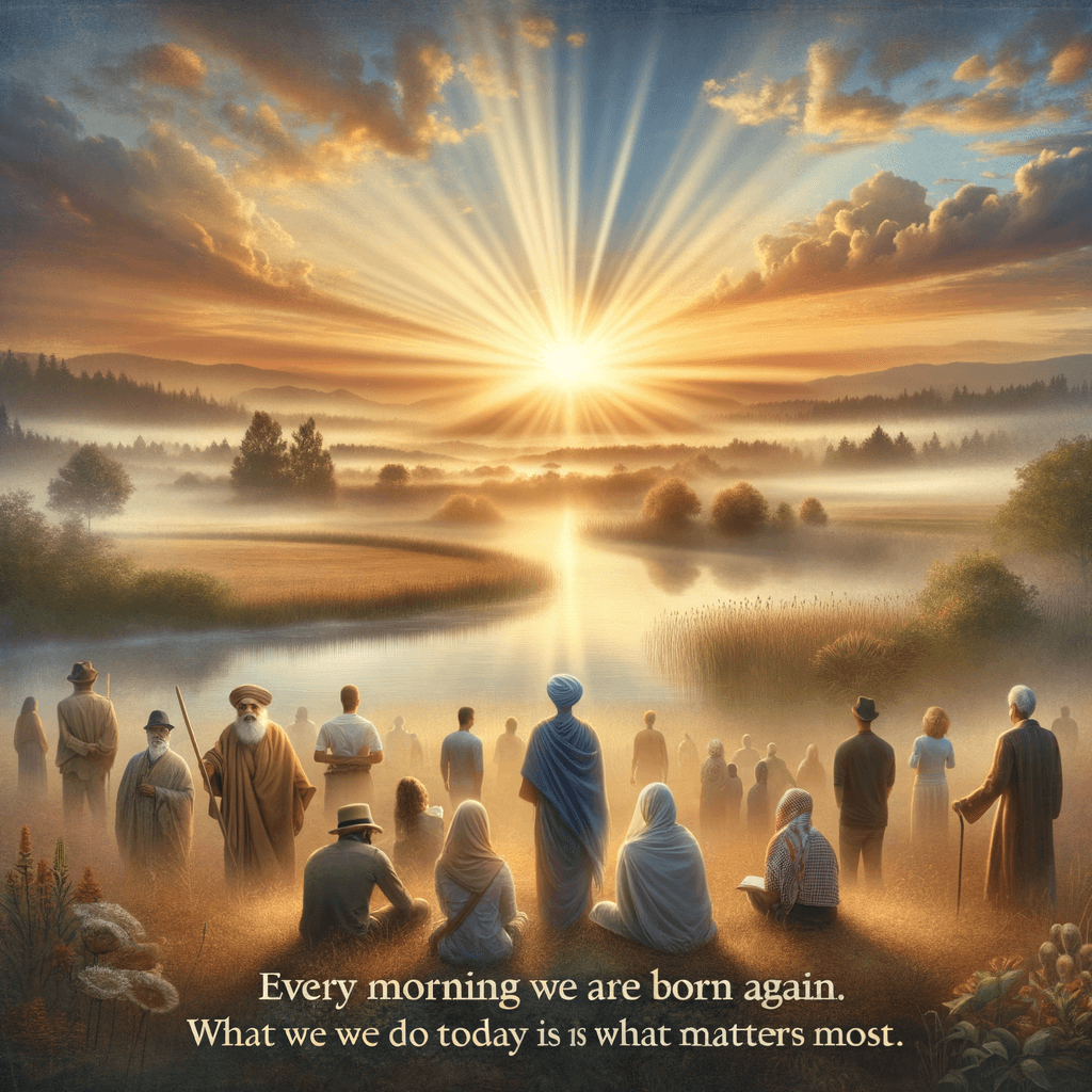Every morning we are born again. What we do today is what matters most.