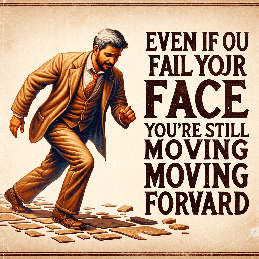 Even if you fall on your face, you're still moving forward. — Victor Kiam