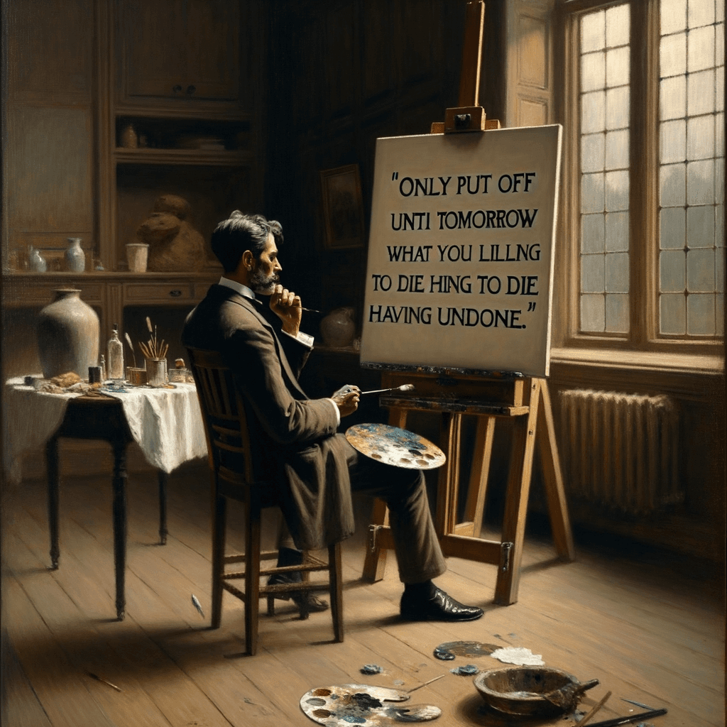 Solo pospón hasta mañana lo que estés dispuesto a no hacer si mueres. — Pablo Picasso