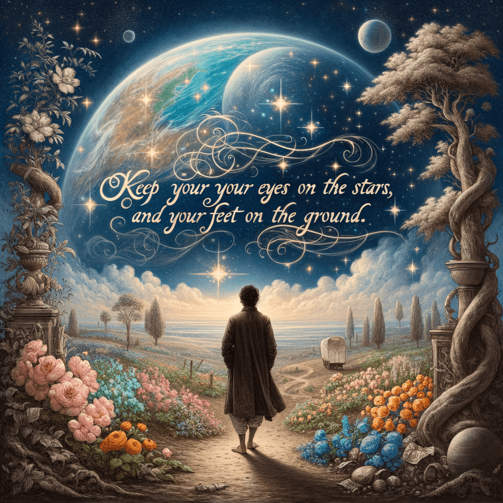 Mantén tus ojos en las estrellas y tus pies en la tierra. — Theodore Roosevelt