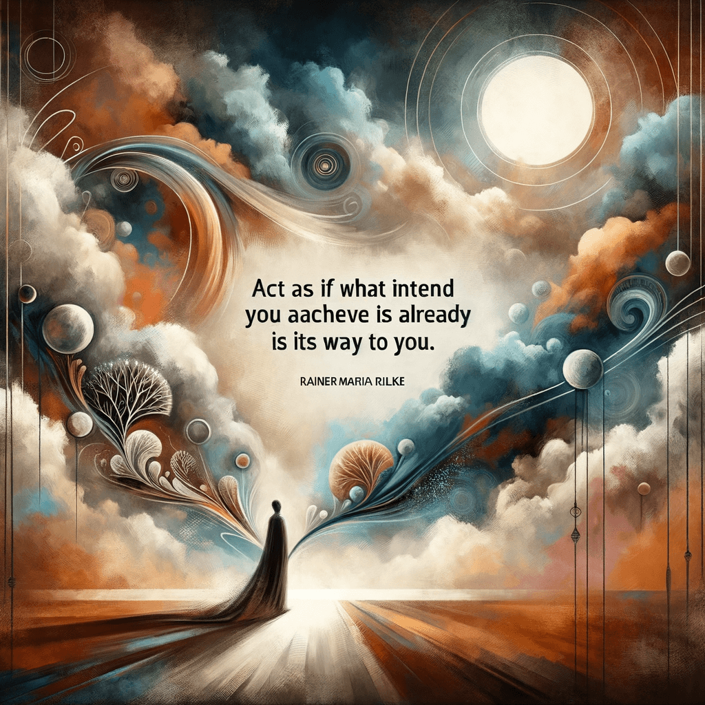 Actúa como si lo que pretendes lograr ya estuviera en camino hacia ti. — Rainer Maria Rilke, Alemania.