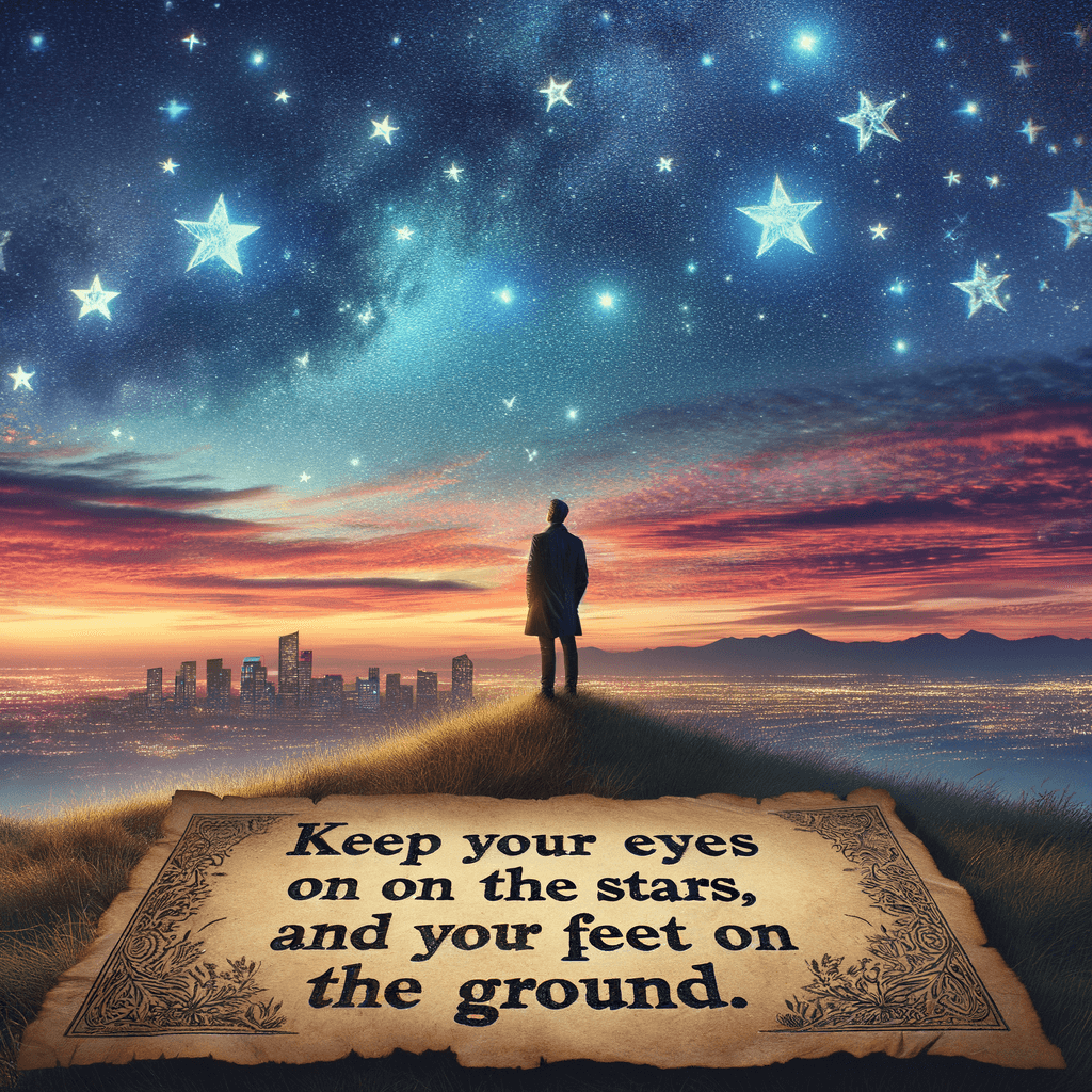 Mantén los ojos en las estrellas y los pies en la tierra. — Theodore Roosevelt