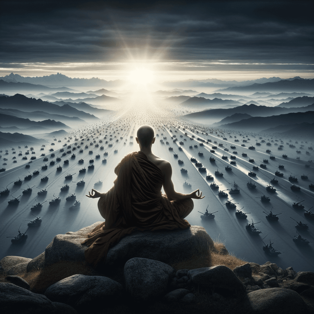 One who conquers himself is greater than another who conquers a thousand times a thousand. — Buddha