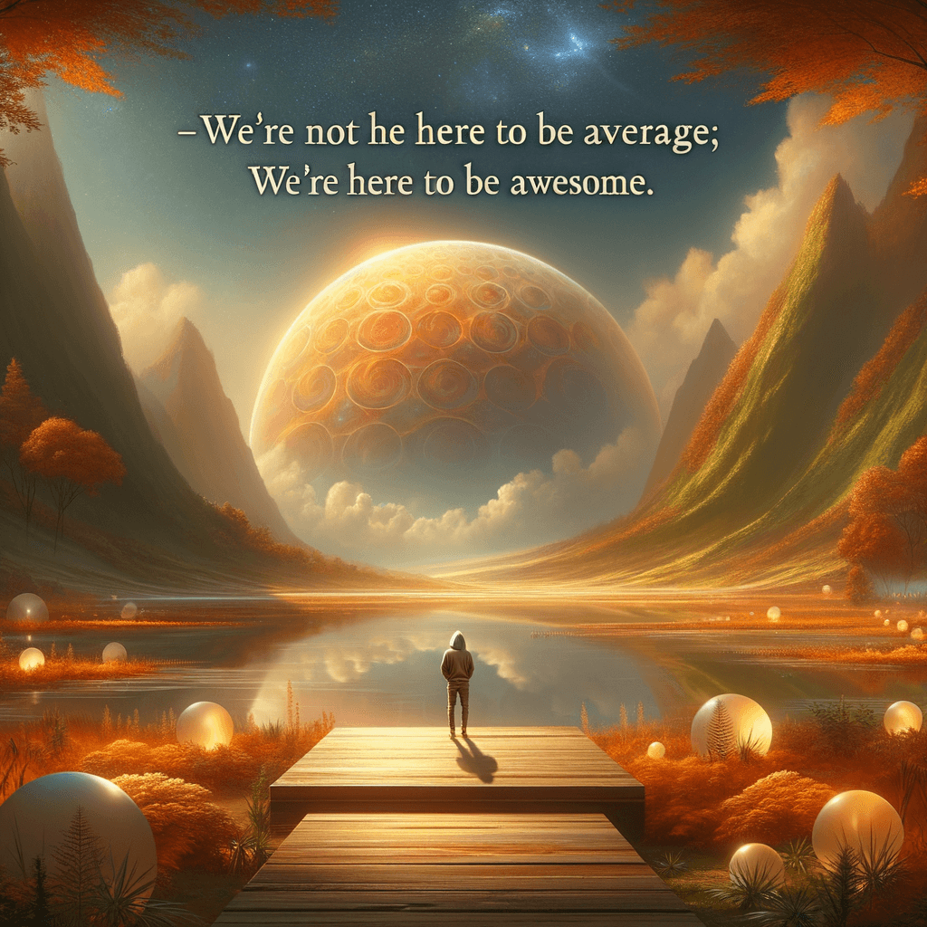 No estamos aquí para ser promedio; estamos aquí para ser increíbles. — Anónimo