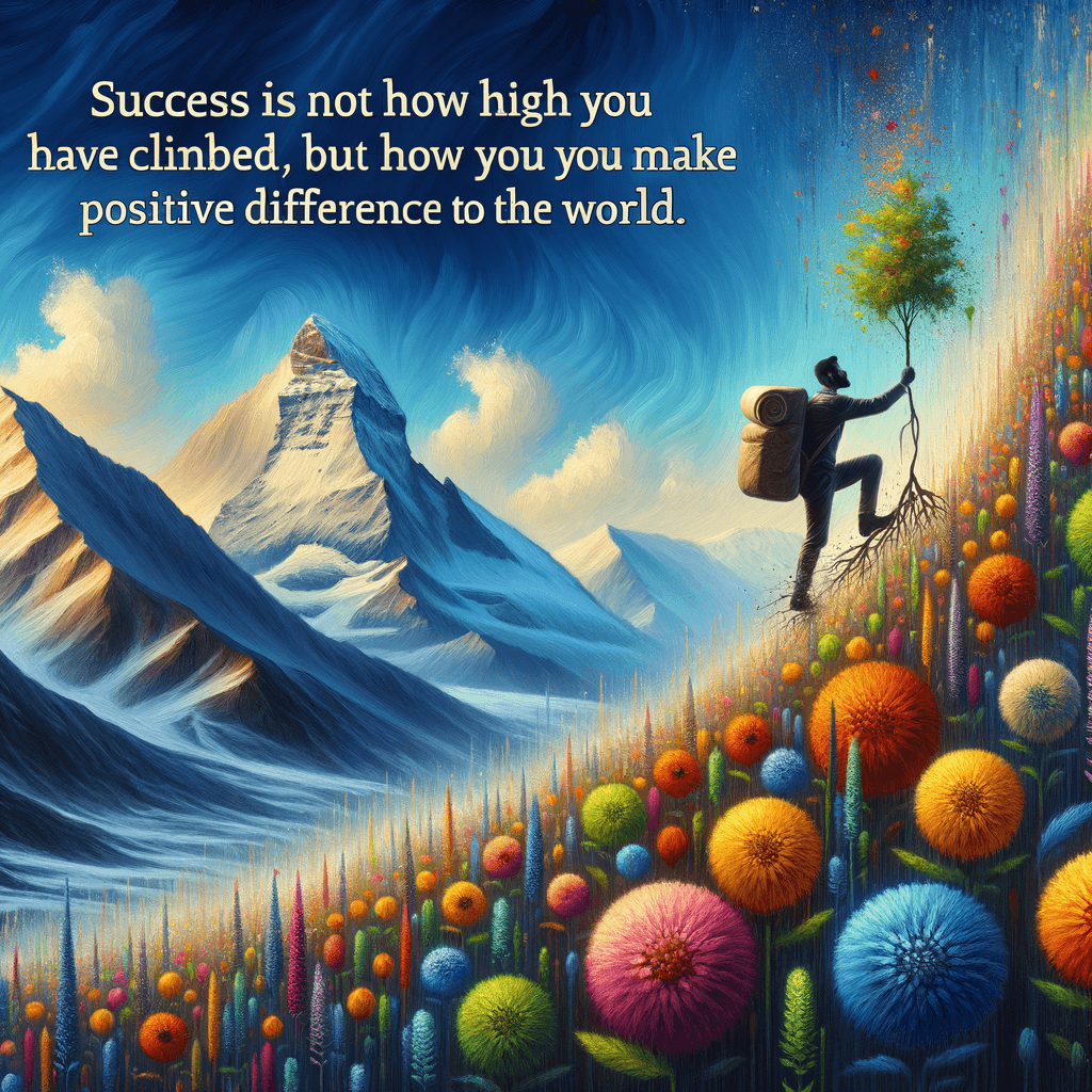Success is not how high you have climbed, but how you make a positive difference to the world. – Roy T. Bennett