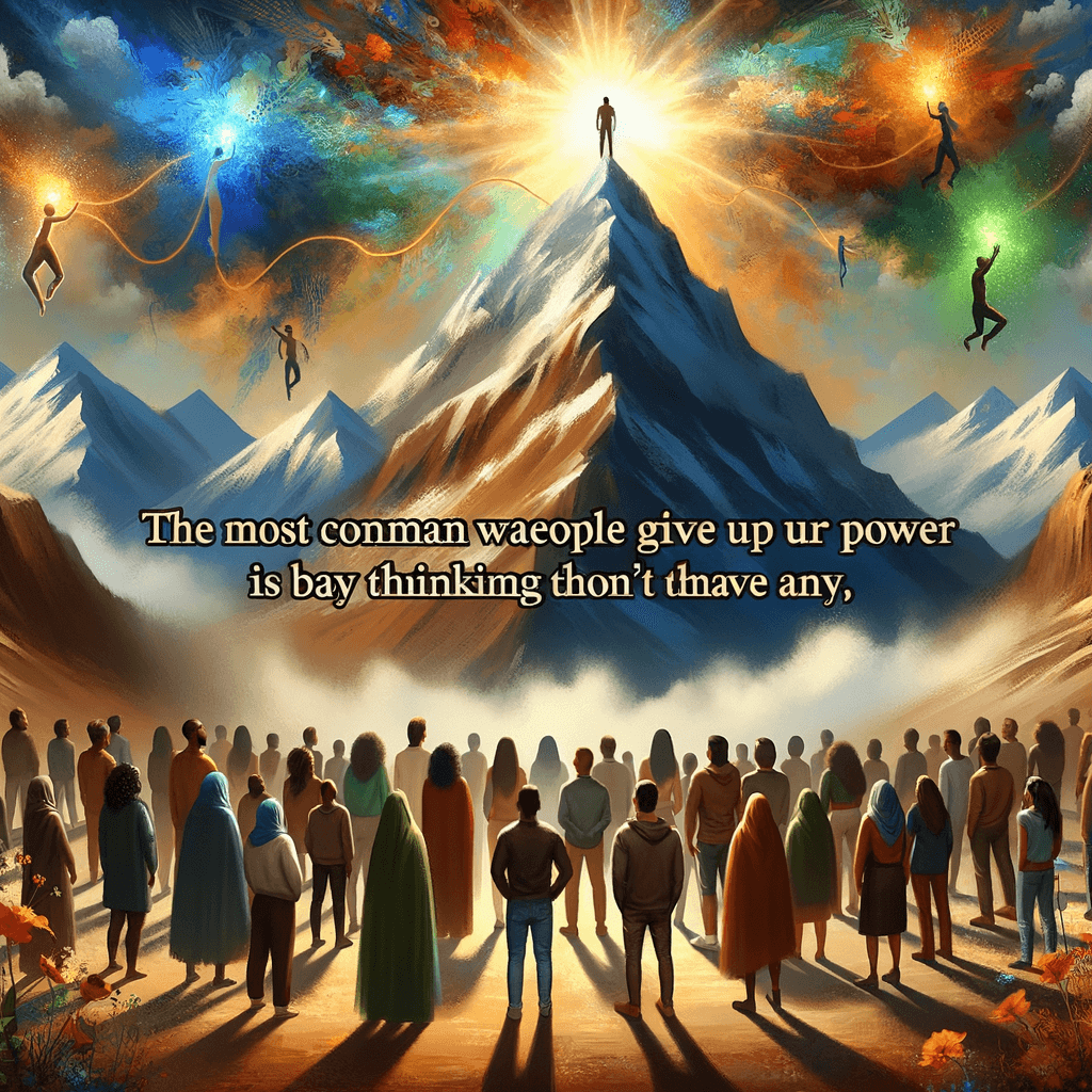 The most common way people give up their power is by thinking they don't have any. — Alice Walker