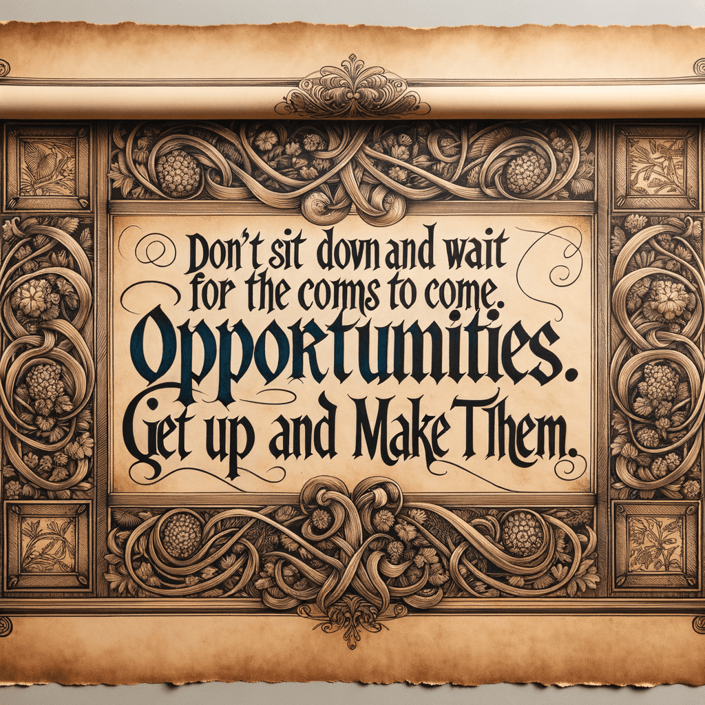 No te sientes y esperes a que lleguen las oportunidades. Levántate y créalas. — Madam C.J. Walker
