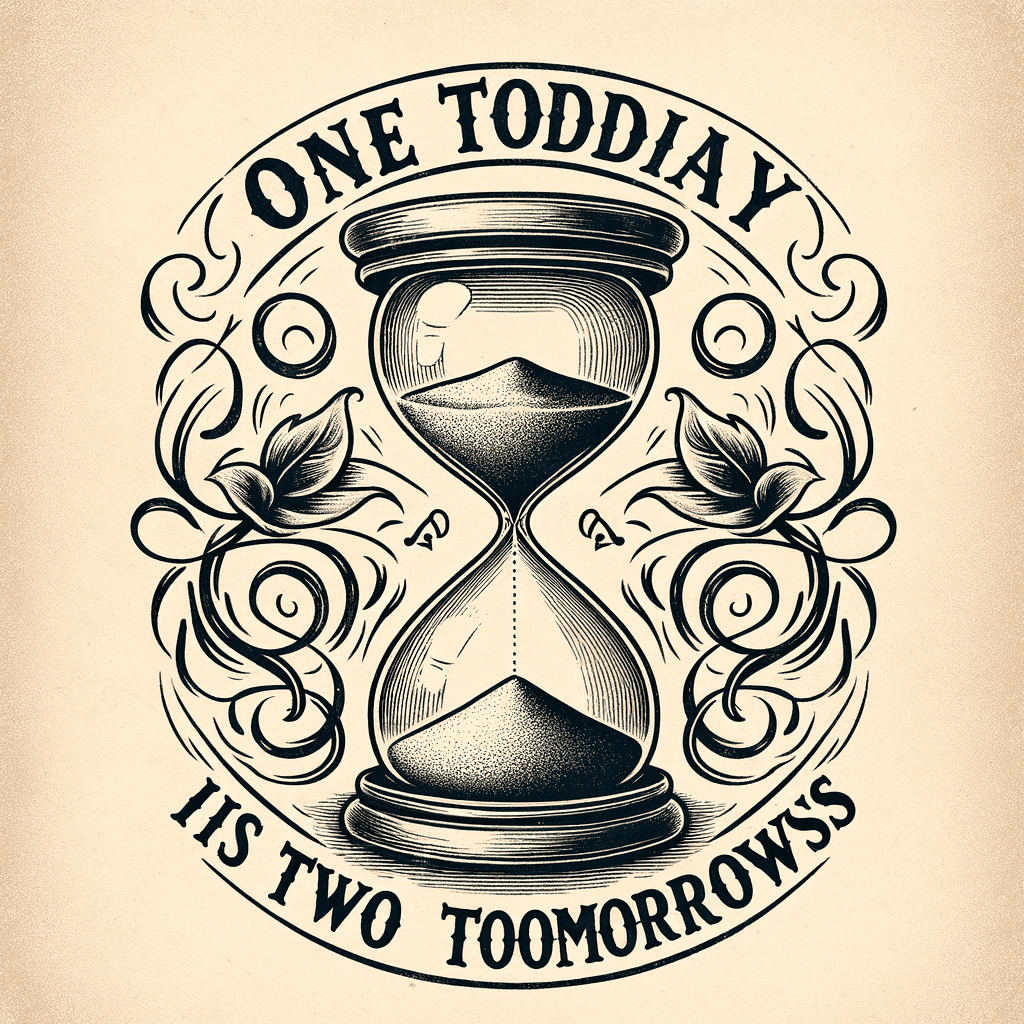 One today is worth two tomorrows. — Benjamin Franklin