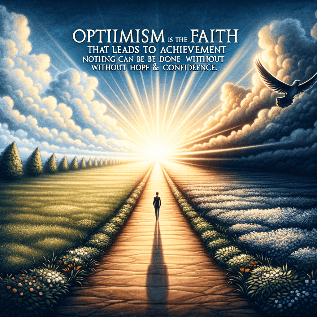 El optimismo es la fe que conduce al logro. Nada puede hacerse sin esperanza y confianza. — Helen Keller