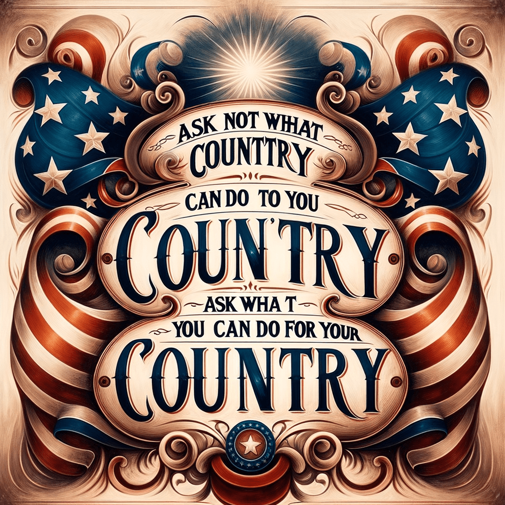 Ask not what your country can do for you – ask what you can do for your country. — John F. Kennedy, United States.