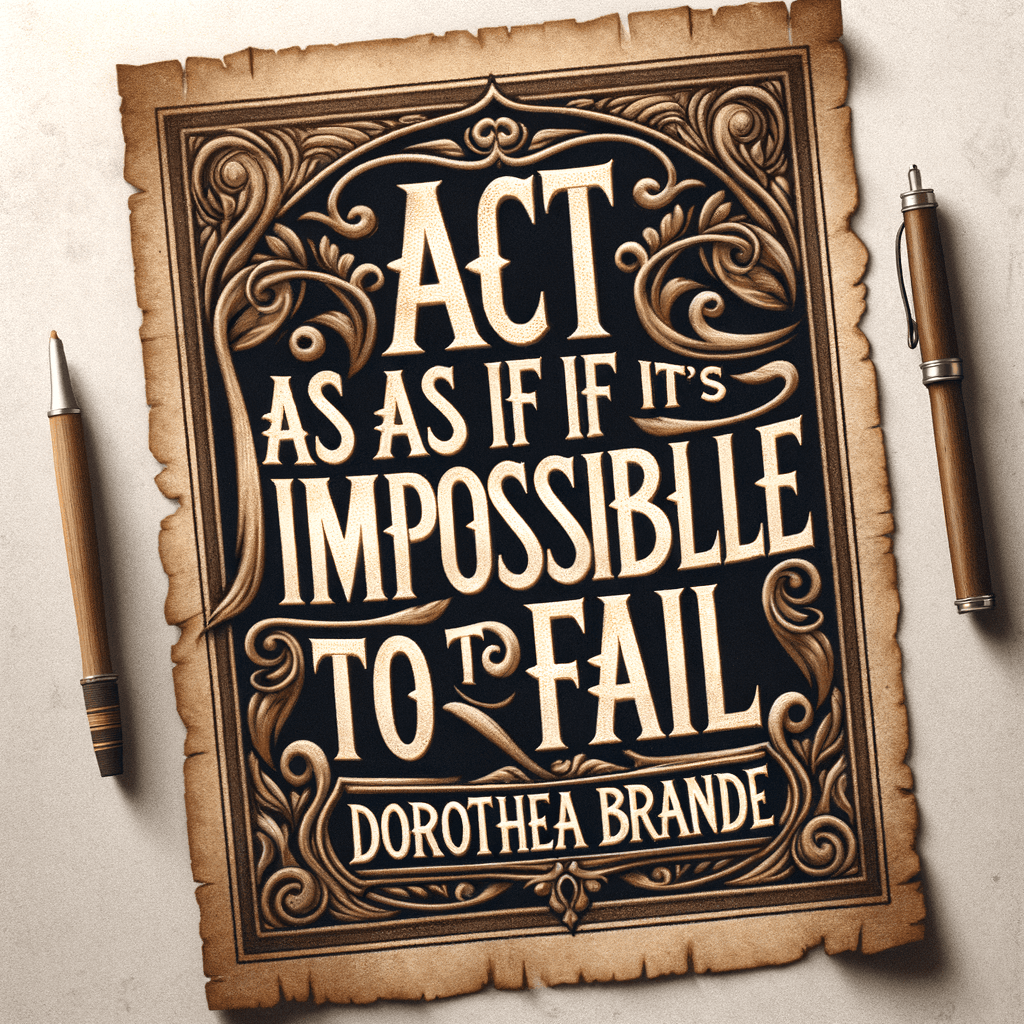 Actúa como si fuera imposible fallar. — Dorothea Brande