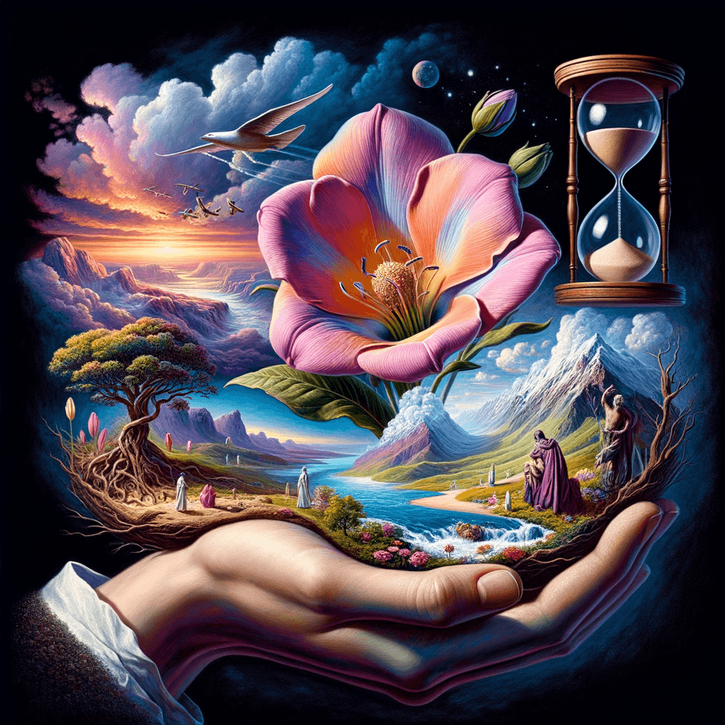 从一粒沙中看到一个世界,从一朵野花中看到一个天堂,把无限握在手掌中,将永恒在一小时内度过。 - 威廉·布莱克