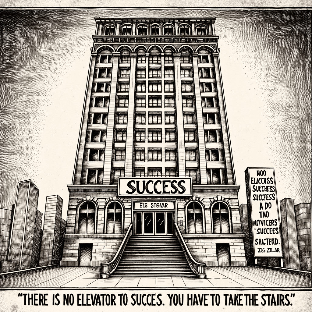 没有通往成功的电梯。你必须走楼梯。 — 齐格·齐格勒