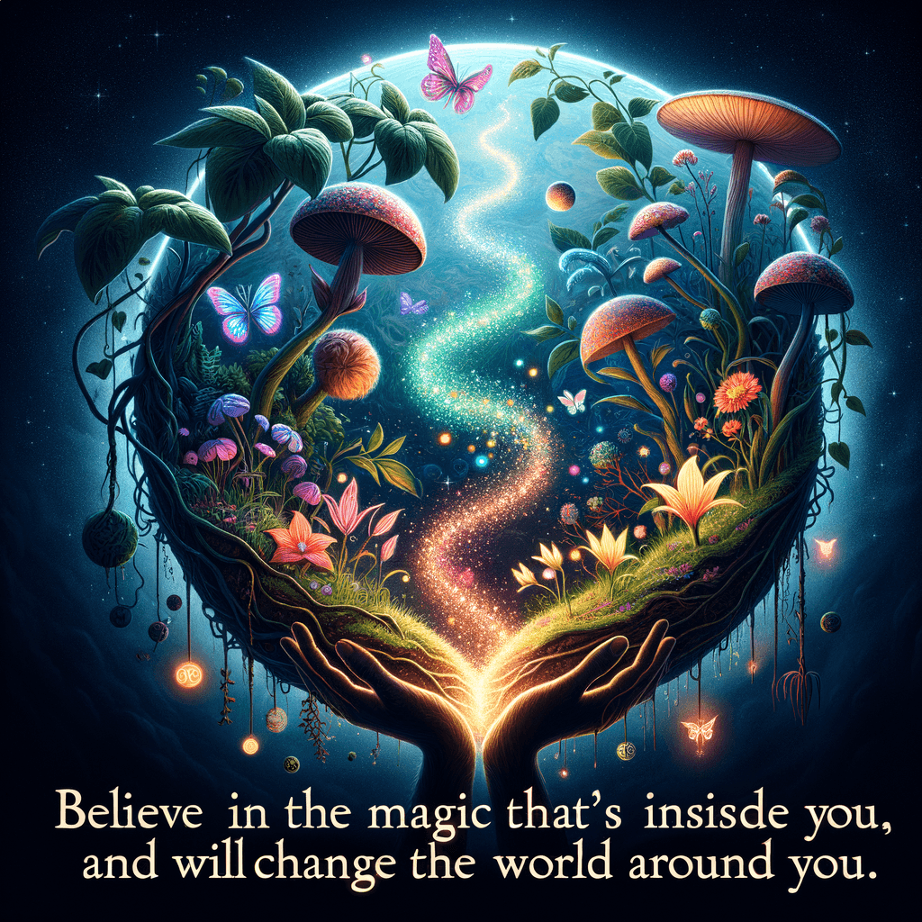 Creé en la magia que llevas dentro, y cambiará el mundo a tu alrededor. — Desconocido