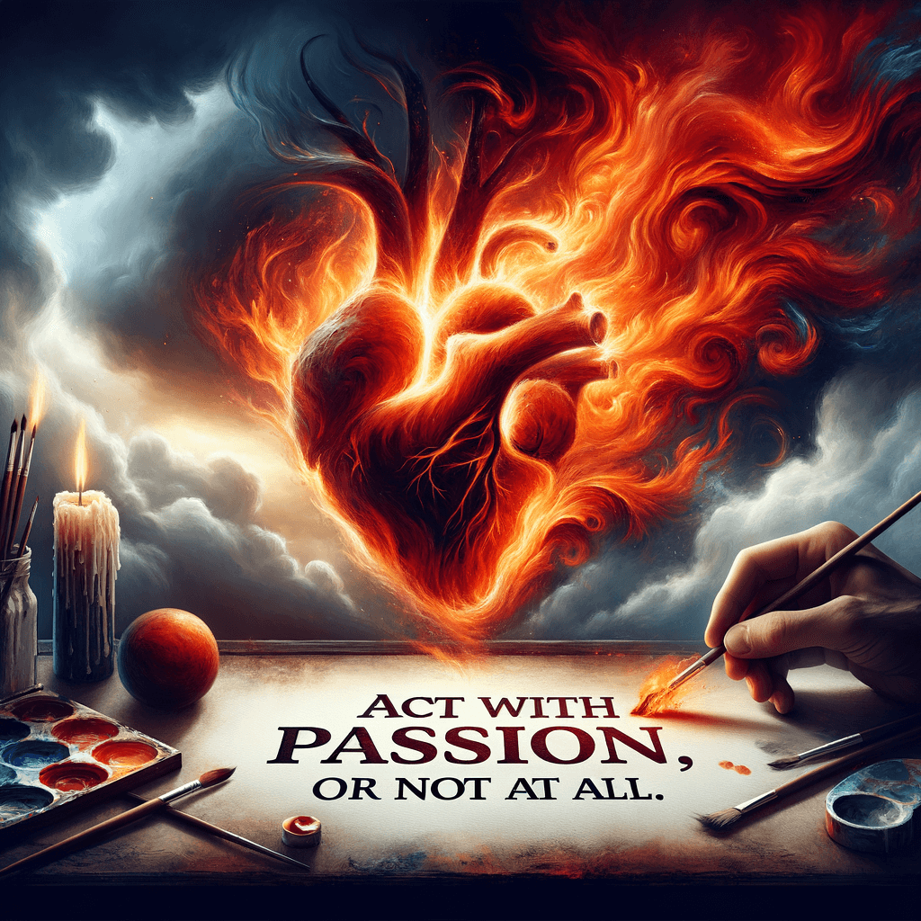 Actúa con pasión, o no lo hagas en absoluto. — Rosa Nour.