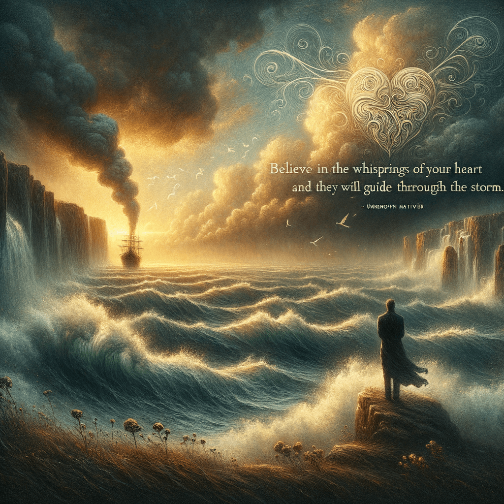 Believe in the whisperings of your heart and they will guide you through the storm. — Unknown