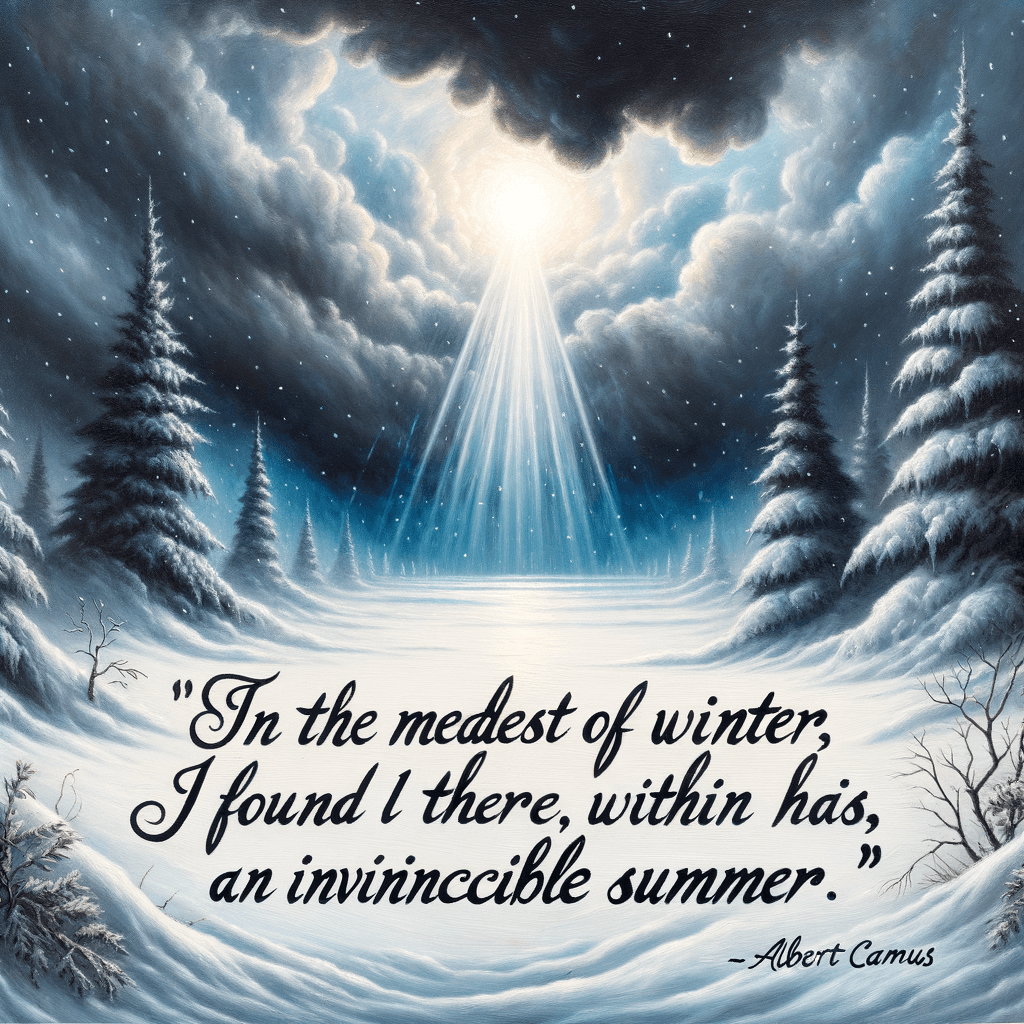 En medio del invierno, aprendí por fin que había en mí un verano invencible. - Albert Camus