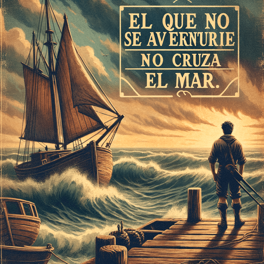El que no se aventura no cruza el mar. - Proverbio Español