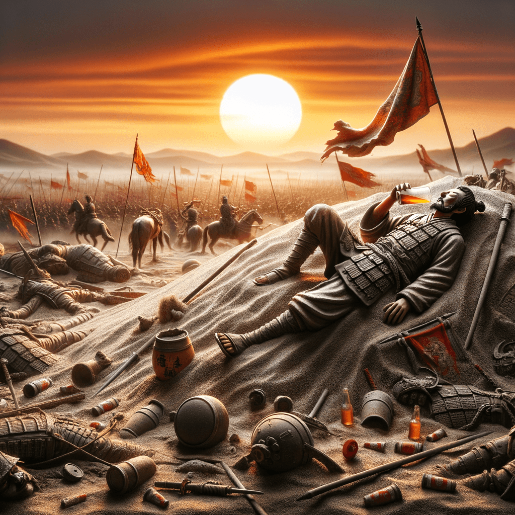 Borracho yaciendo en el campo de batalla, amigo, no te rías; desde los tiempos antiguos, ¿cuántos han regresado de la guerra?