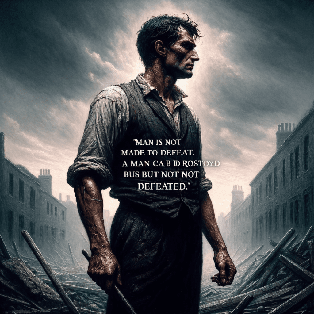 El hombre no está hecho para la derrota. Un hombre puede ser destruido, pero no derrotado. — Ernest Hemingway, Estados Unidos.