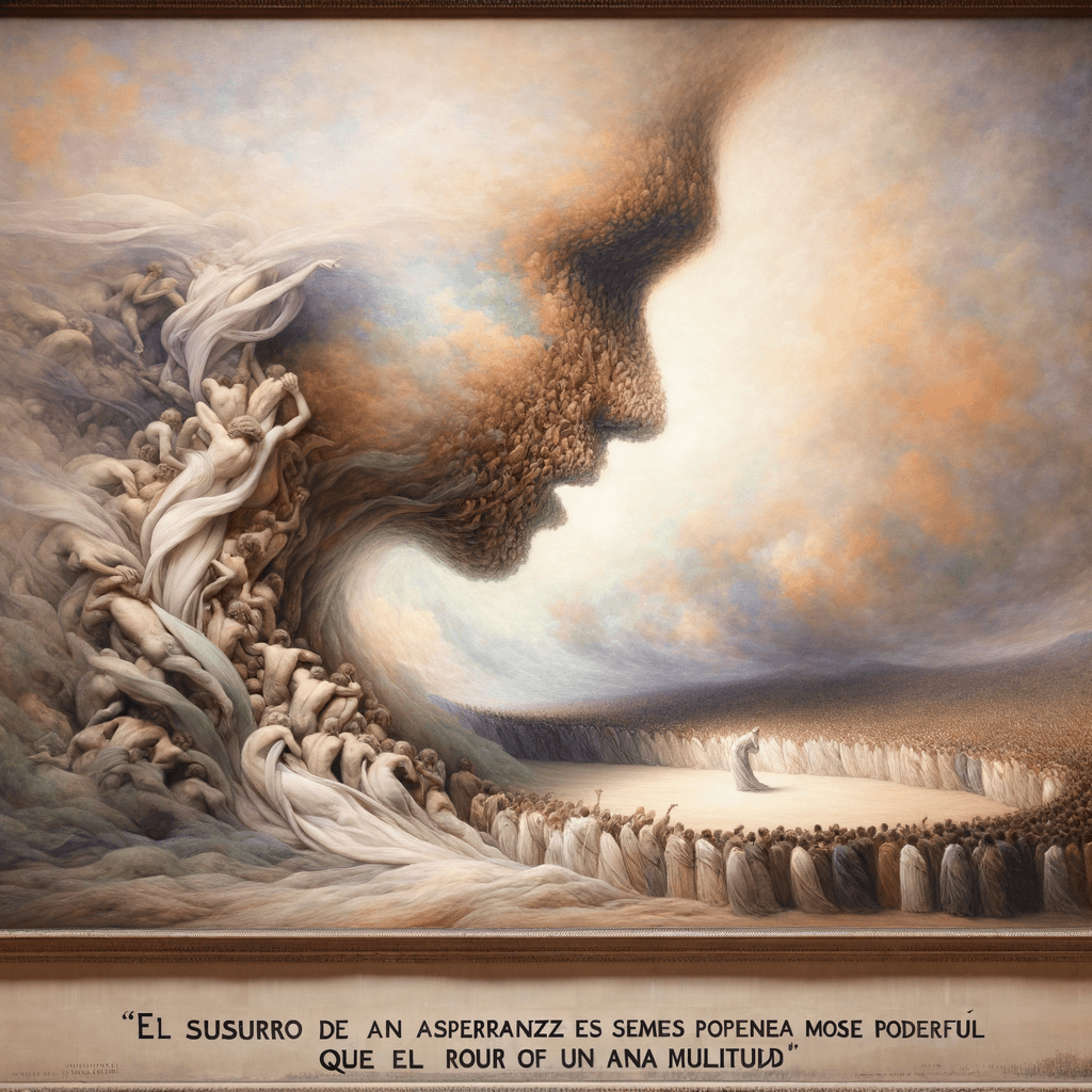 El susurro de una esperanza es a veces más poderoso que el rugido de una multitud. - Proverbio Español