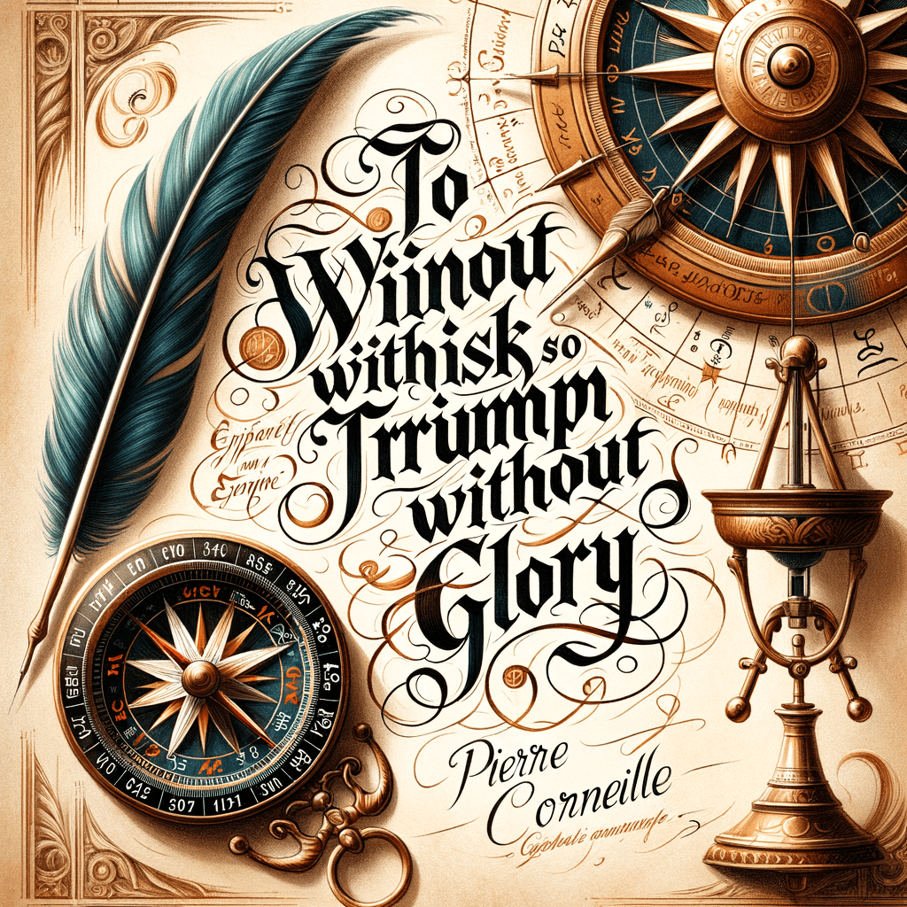 To win without risk is to triumph without glory. — Pierre Corneille