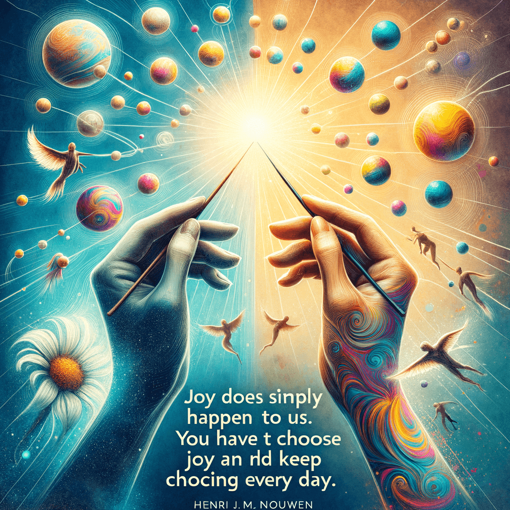La alegría no simplemente nos sucede. Tenemos que elegir la alegría y seguir eligiéndola todos los días. — Henri J.M. Nouwen