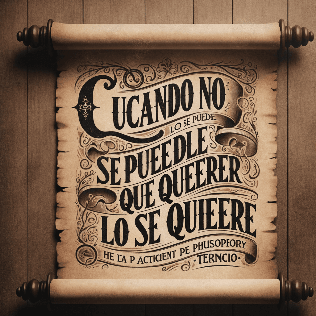 Cuando no se puede lo que se quiere, hay que querer lo que se puede. - Terencio
