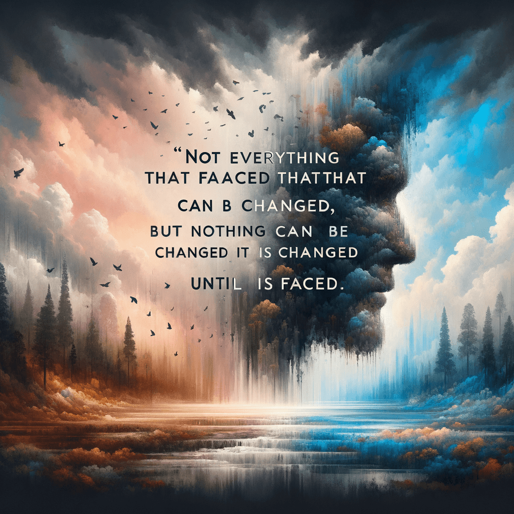 Not everything that is faced can be changed, but nothing can be changed until it is faced. - James Baldwin