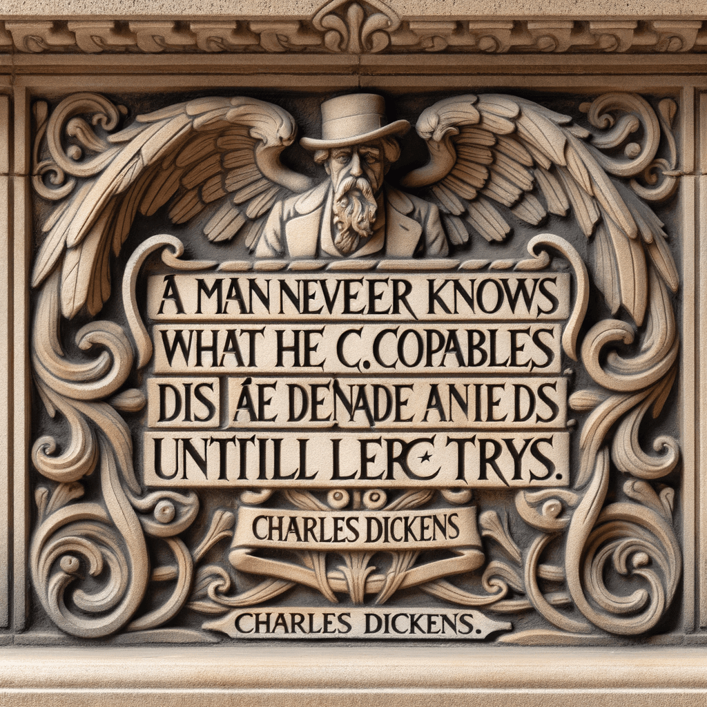 El hombre nunca sabe de lo que es capaz hasta que lo intenta. - Charles Dickens
