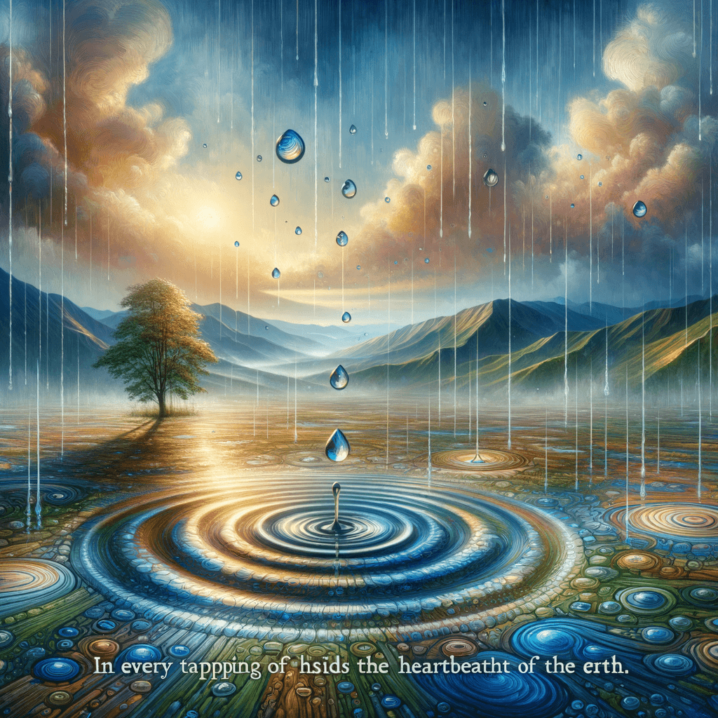 En cada gota de lluvia que golpea suavemente, está escondido el latido de la tierra.