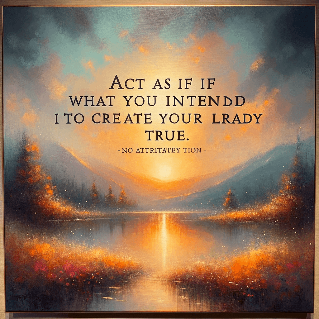 Act as if what you intend to create in your life is already true. — Alan Cohen, United States.
