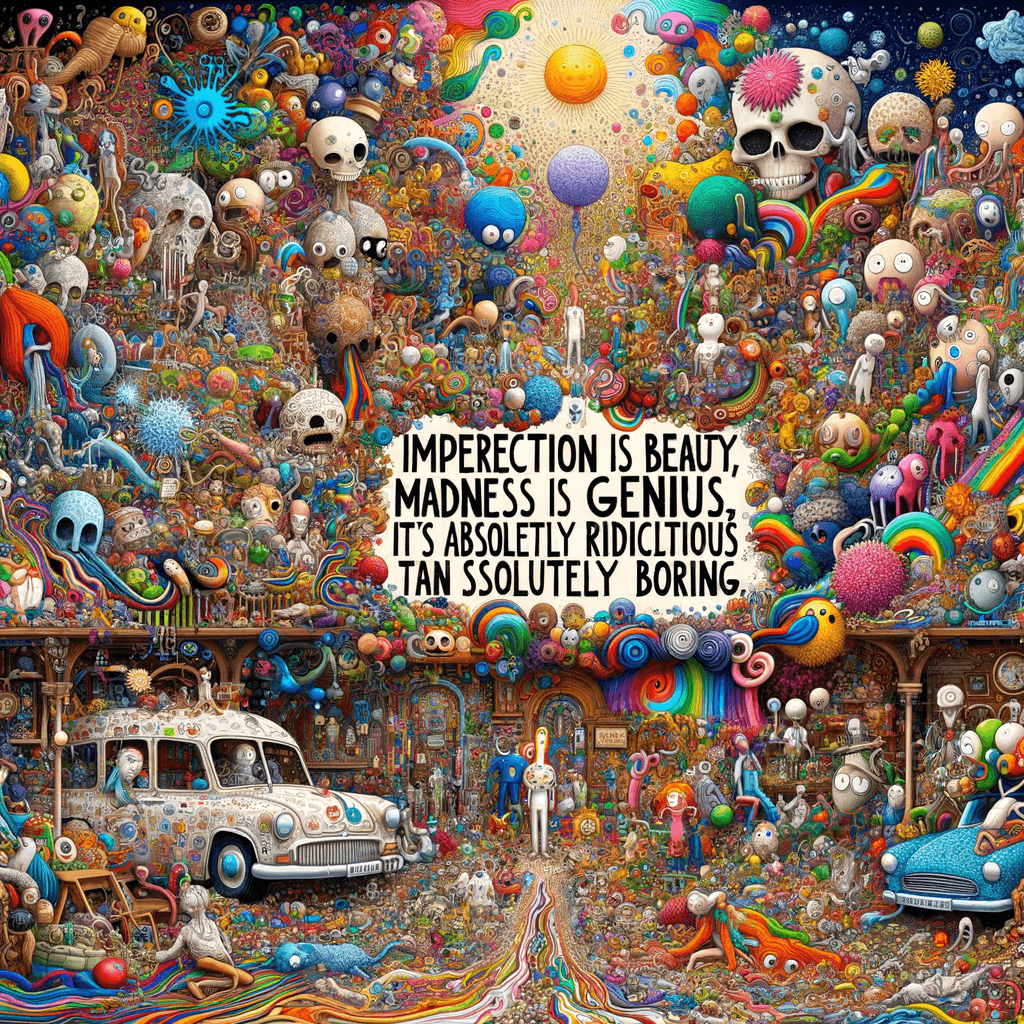 La imperfección es belleza, la locura es genialidad, y es mejor ser absolutamente ridículo que absolutamente aburrido. — Marilyn Monroe