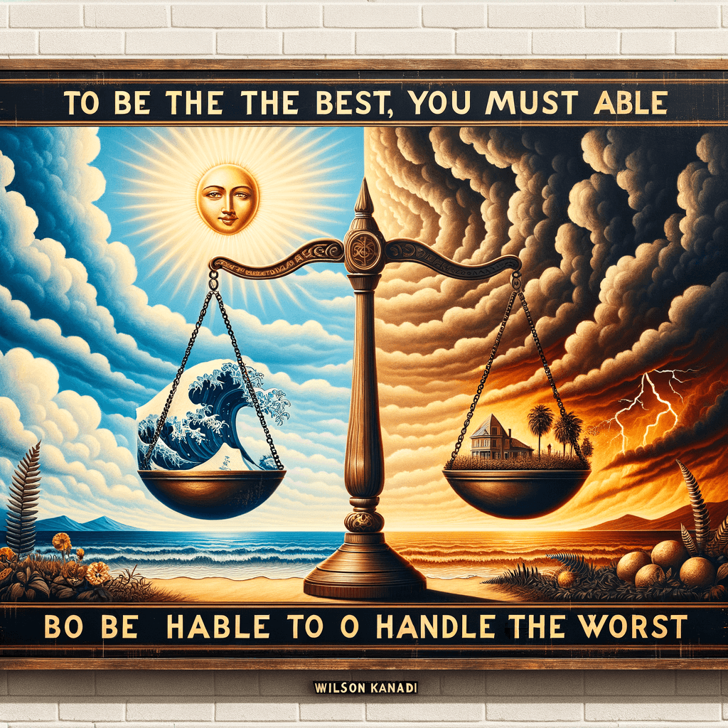 Para ser el mejor, debes poder manejar lo peor. — Wilson Kanadi