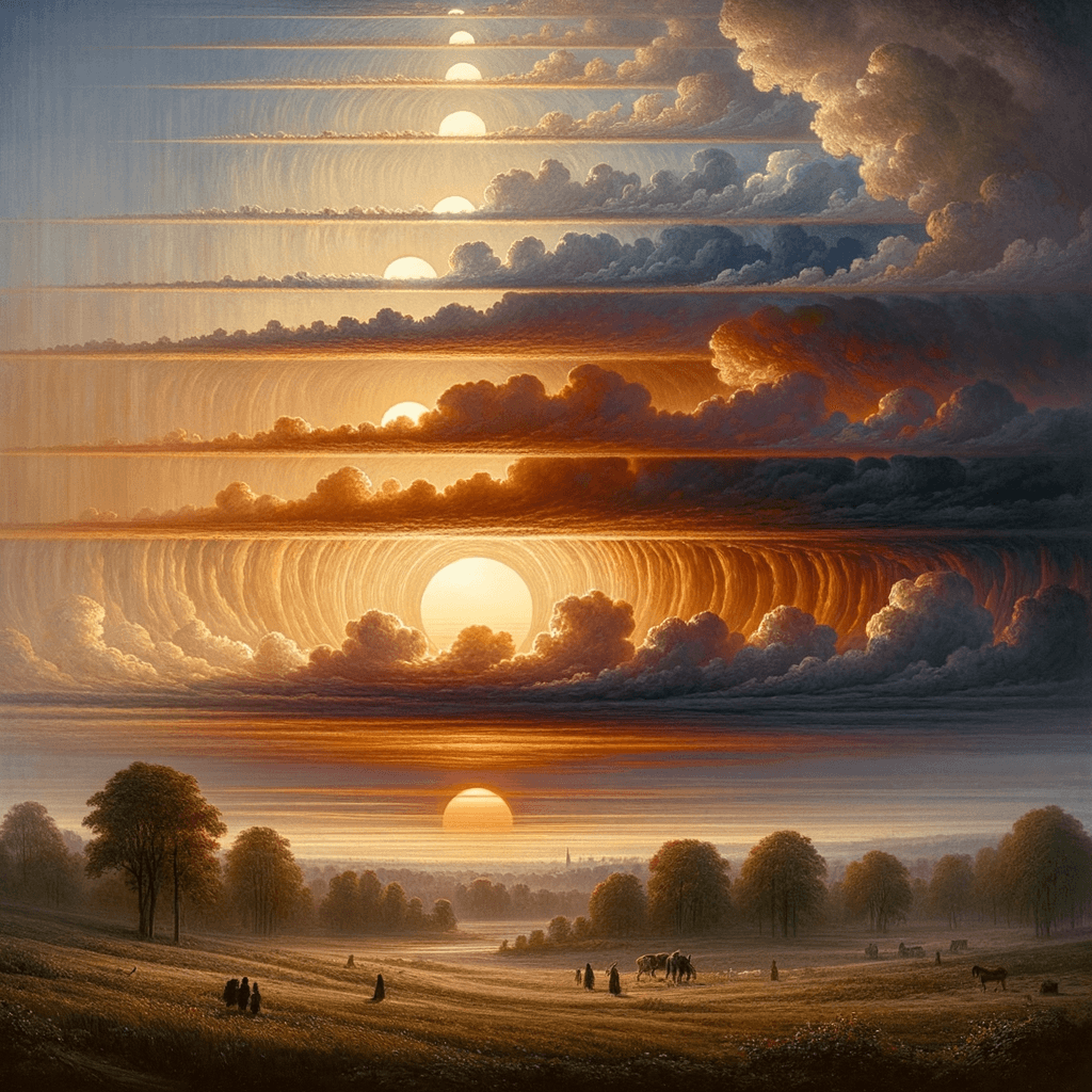 The sun himself is weak when he first rises, and gathers strength and courage as the day gets on. — Charles Dickens