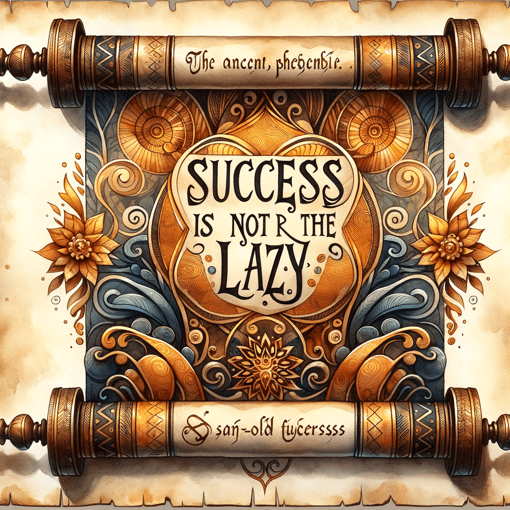 El éxito no es para los perezosos. — Proverbio Africano