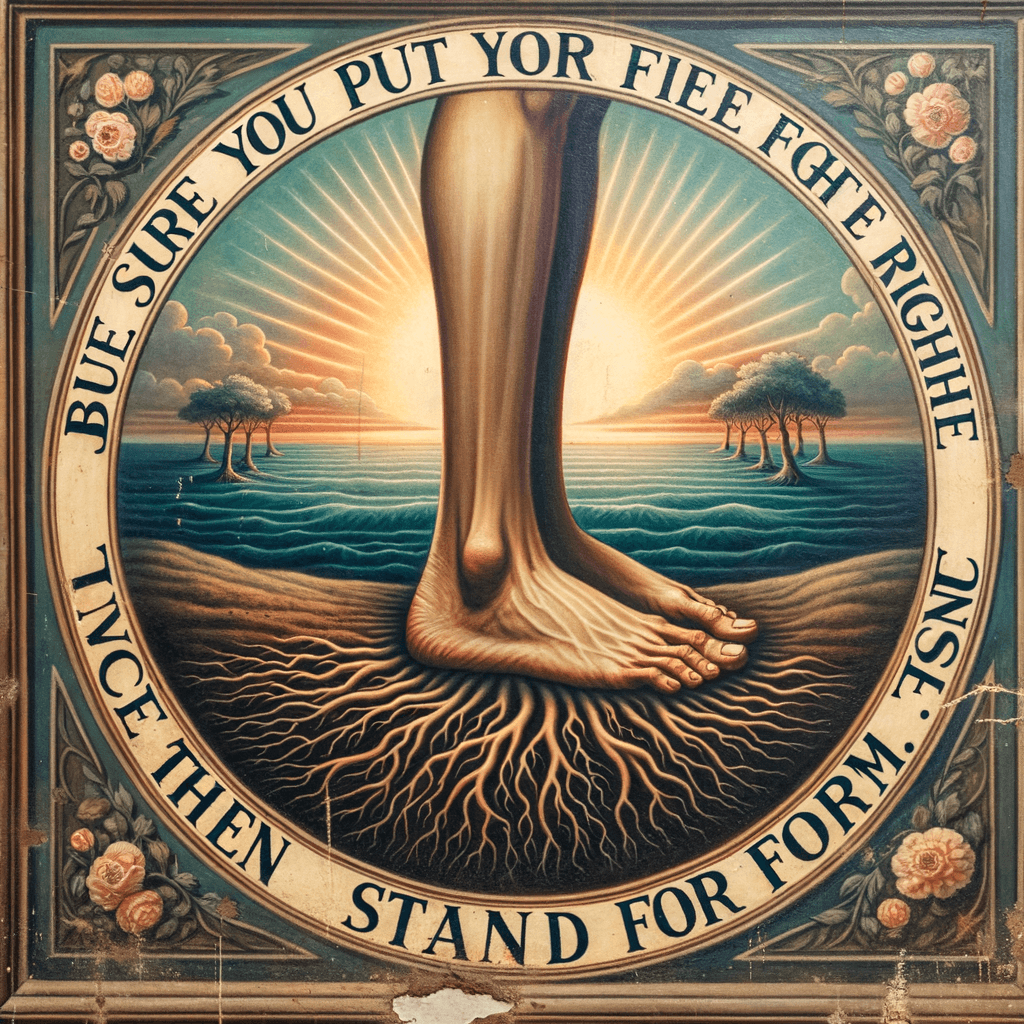 确保你把脚放在正确的位置,然后坚定地站立。 — 亚伯拉罕·林肯,美国。