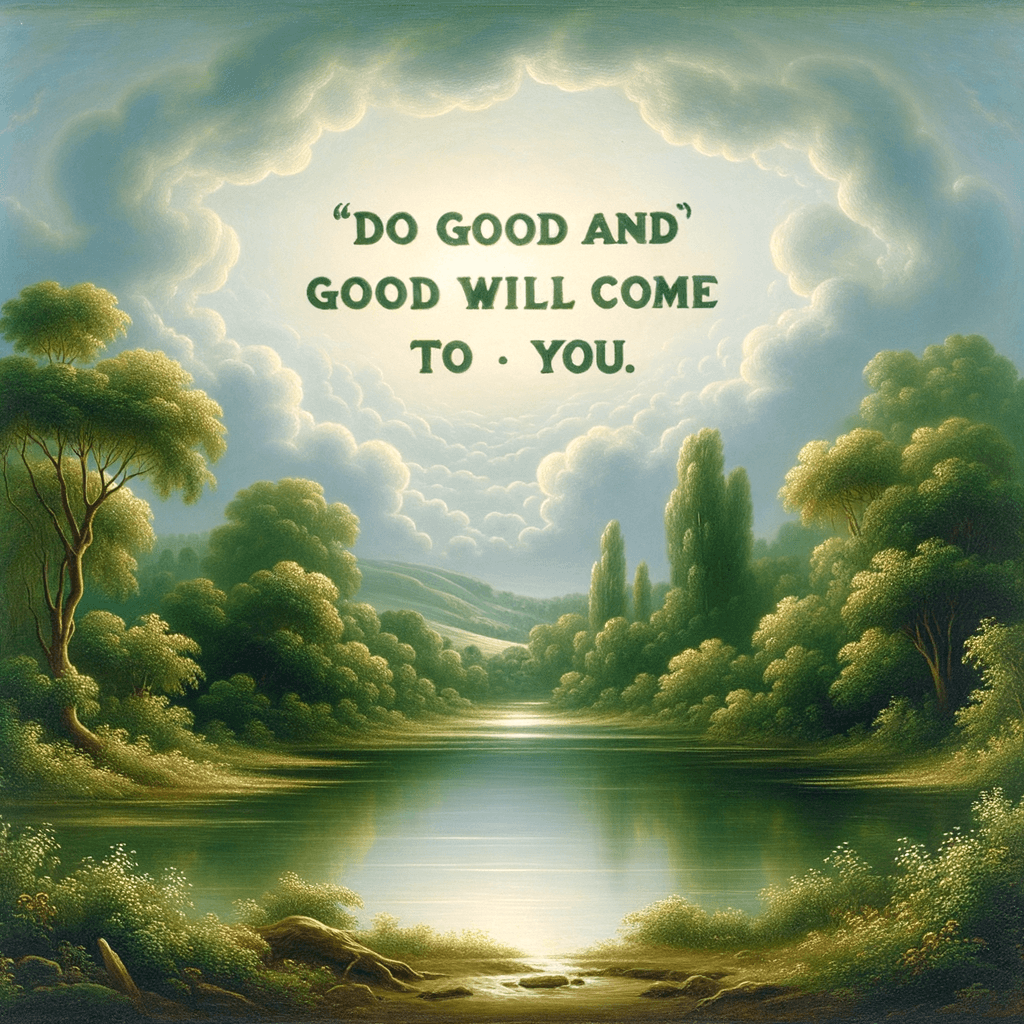 Haz el bien y el bien vendrá a ti. — Desconocido
