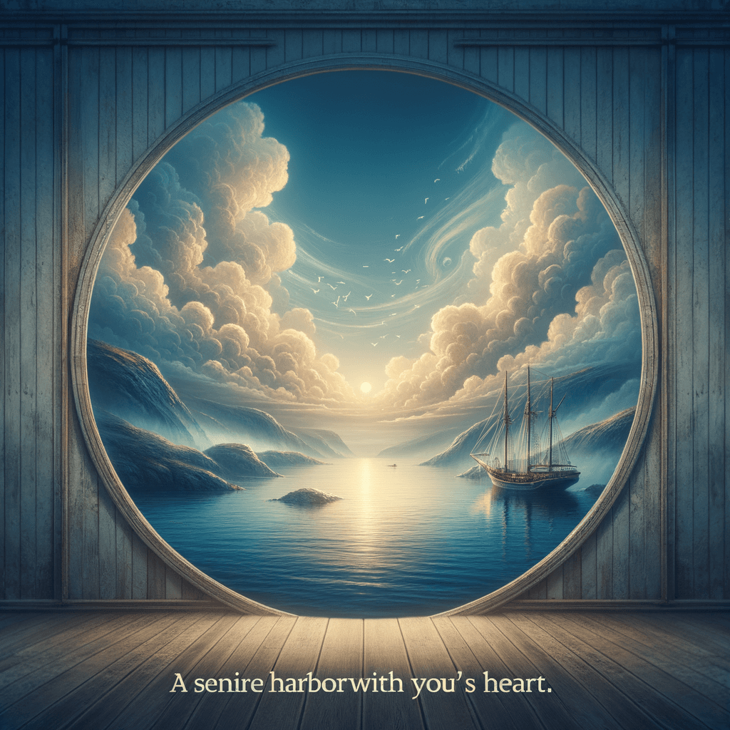 Deep within your heart, there is a tranquil harbor where there are no storms, only calm seas.
