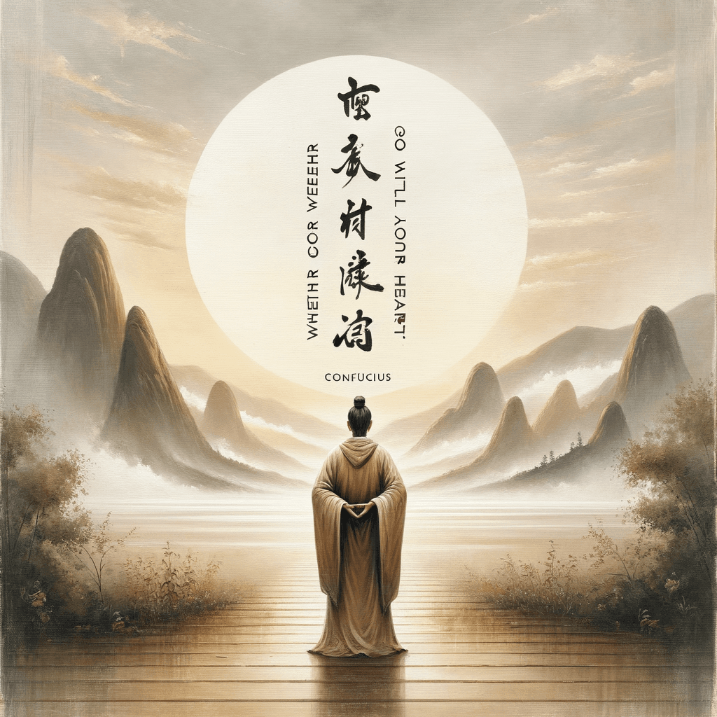 A donde quiera que vayas, ve con todo tu corazón. — Confucio